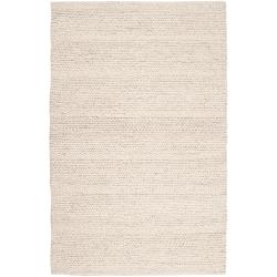 Hot Deal Hand-woven Casual Solid White Aniak Wool Rug (8' x 10')
