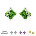 Miadora 10k White Gold Gemstone Stud Earrings
