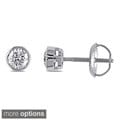 Miadora 14k Gold 1/2ct TDW Bezel-set Diamond Solitaire Earrings (H-I, I1-I2)