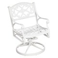 Home Styles Biscayne Cast Aluminum White Outdoor Swivel Chair