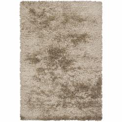Buy Online Handwoven Mandara Taupe Shag Area Rug (9' x 13')