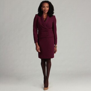 Tahari Women's Raisin Purple Skirt Suit