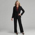 Tahari Women's Black/ White Pinstriped Pant Suit