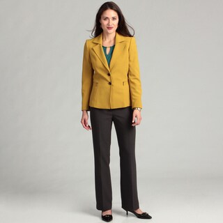 Tahari Women's Chartreuse 2-button Pant Suit