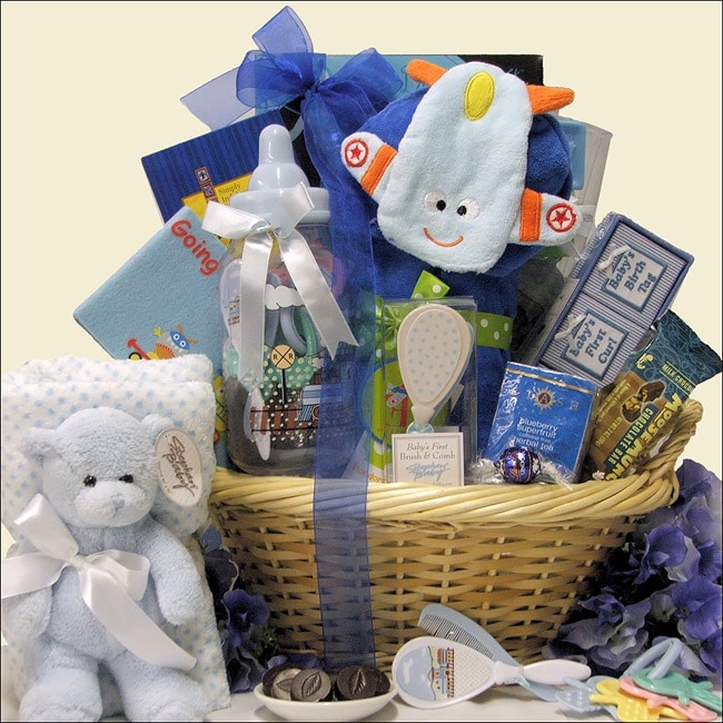 Congratulations Baby Boy Gift Basket - Overstock Shopping - Great Deals 