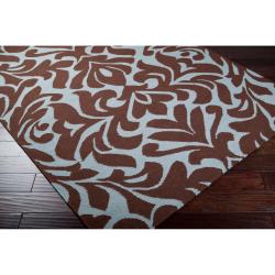Hand-woven Brown Market D Wool Rug (8' x 11')