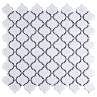 SomerTile Mini White Porcelain Mosaic Tile (Pack of 10)