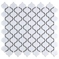 SomerTile Mini White Porcelain Mosaic Tile (Pack of 10)