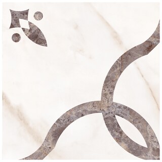 SomerTile 19.75x19.75-in Calcutta Luxe White Porcelain Floor and Wall Tiles (Case of 6)