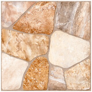 Great Prices SomerTile 17.75x17.75-inch Rhone Beige Ceramic Floor and Wall Tiles (Pack of 7)