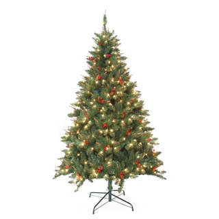 Pre-Lit Berrywood Pine 7-foot Artificial Christmas Tree