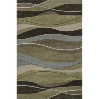 Hand-tufted Chalice Olive/ Brown Rug (7'9 x 9'9)