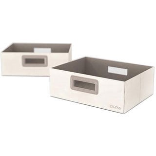Flow Wall Decor Wide Collapsible Cream Storage Bins (Set of 2)