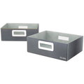 Flow Wall Decor Wide Collapsible Titanium Storage Bins (Set of 2)