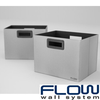 Flow Wall Decor Jumbo Collapsible Platinum Storage Bins (Set of 2)