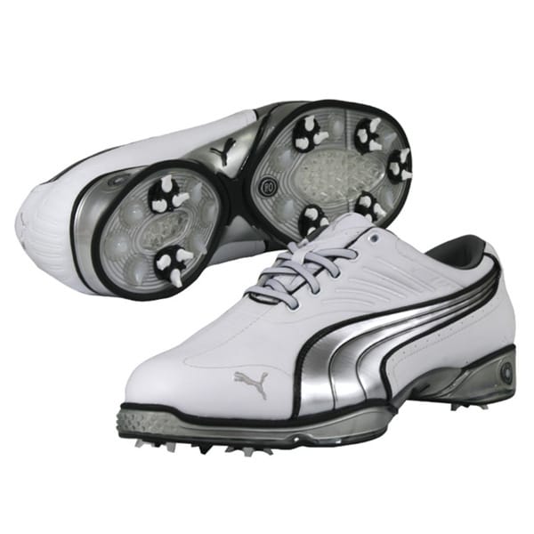 Puma Men's Cell Fusion White/ Silver/ Black Golf Shoes