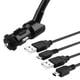 INSTEN Black All-in-one FM Transmitter with Audio Cable & Microphone