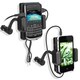 INSTEN Black All-in-one FM Transmitter with Audio Cable & Microphone