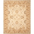 Hand-made Ancestry Silver/ Light Brown Wool Rug (8' x 10')