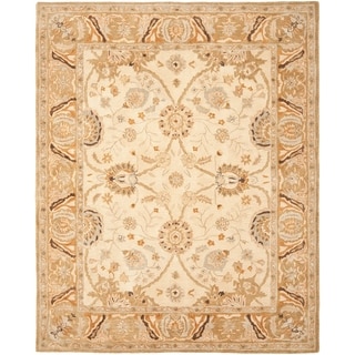 Best Shopping Hand-made Ancestry Silver/ Light Brown Wool Rug (9' x 12')