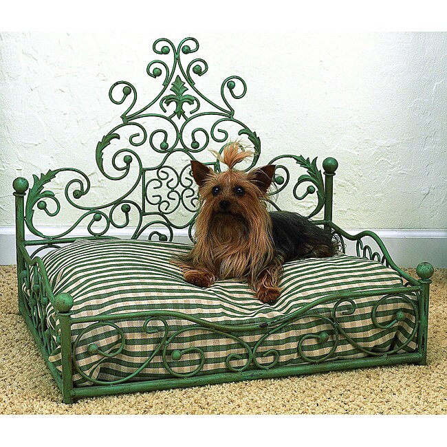 Distressed Blue Antique Scroll Iron Pet Bed 14191478