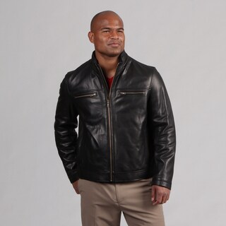 Cole Haan Men's Zip Front Leather Coat