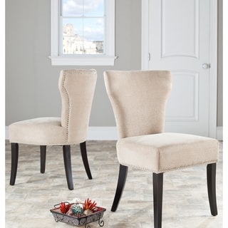 [1] Safavieh Matty Wheat Polyester Nailhead Dining Chairs (Set of 2)