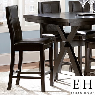 ETHAN HOME Dartford Espresso Contoured 24-inch Counter Stool (Set of 2)