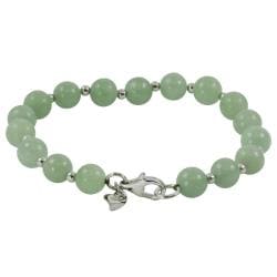 Sterling Silver 8-mm Jade Bead Bracelet