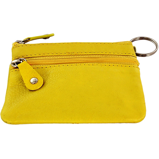 Yellow Leather Keychain Coin Purse - 14191750 - 0 Shopping - Great Deals on Coin Holders