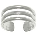 Carolina Glamour Collection Sterling Silver 3-band Wide Toe Ring