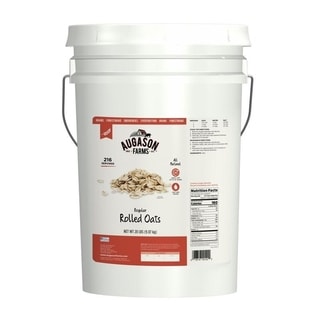 Augason Farms Regular Rolled Oats Hot or Cold Cereal (Six-gallon Pail)