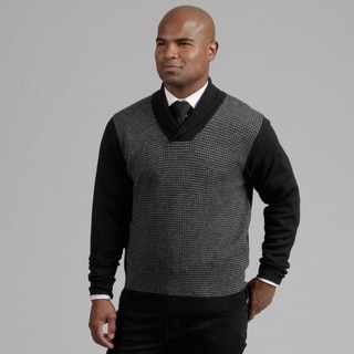 Weatherproof Men's Houndstooth Merino Wool/Cashmere Blend Sweater