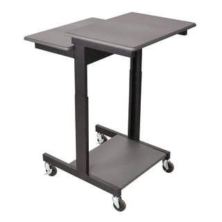 Luxor Gray Adjustable-height Wheeled Steel Computer Workstation