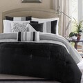 Madison Park Infinity Black/Grey 6-piece Duvet Cover Set