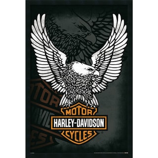 Harley Davidson Eagle Gel-textured Art Print