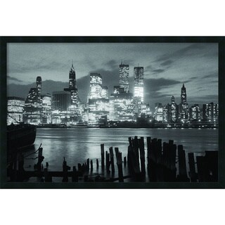 Manhattan Night Gel-textured Art Print