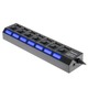 Insten Black 7-port USB Hub with On/ Off Switch and Built-in Cable Cord
