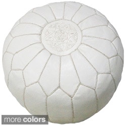 Moroccan Contemporary Leather Ottoman (Morocco)