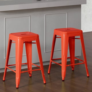 --->  Tabouret Tangerine Metal 24-inch Counter Stools (Set of 2)