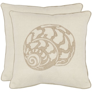 Sea Shell 18-inch Cream Decorative Pillows (Set of 2)