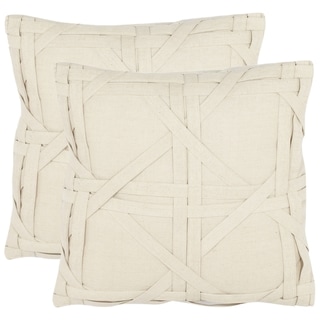 Cane Weave 18-inch Beige Decorative Pillows (Set of 2)