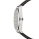Milleret Men's 'XXL' Stainless-Steel Black White-Stitching Leather Quartz Watch