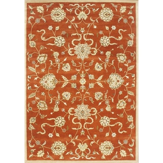 (_ _ ) Alliyah Handmade Rusty Orange New Zealand Blend Wool Rug (10' x 14')