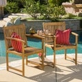 Christopher Knight Home Carolina Deluxe Eucalyptus Wood Adjoining Chairs