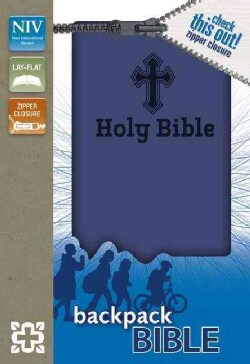 Holy Bible: New International Version Blue Italian Duo-Tone Zipper Closure Backpack Bible (Paperback)
