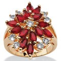 PalmBeach Marquise-Cut Red Crystal Flower Cocktail Ring in 18k Gold-Plated Color Fun