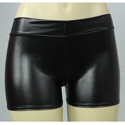 Women's Vinyl-look Black Boyshorts-Image