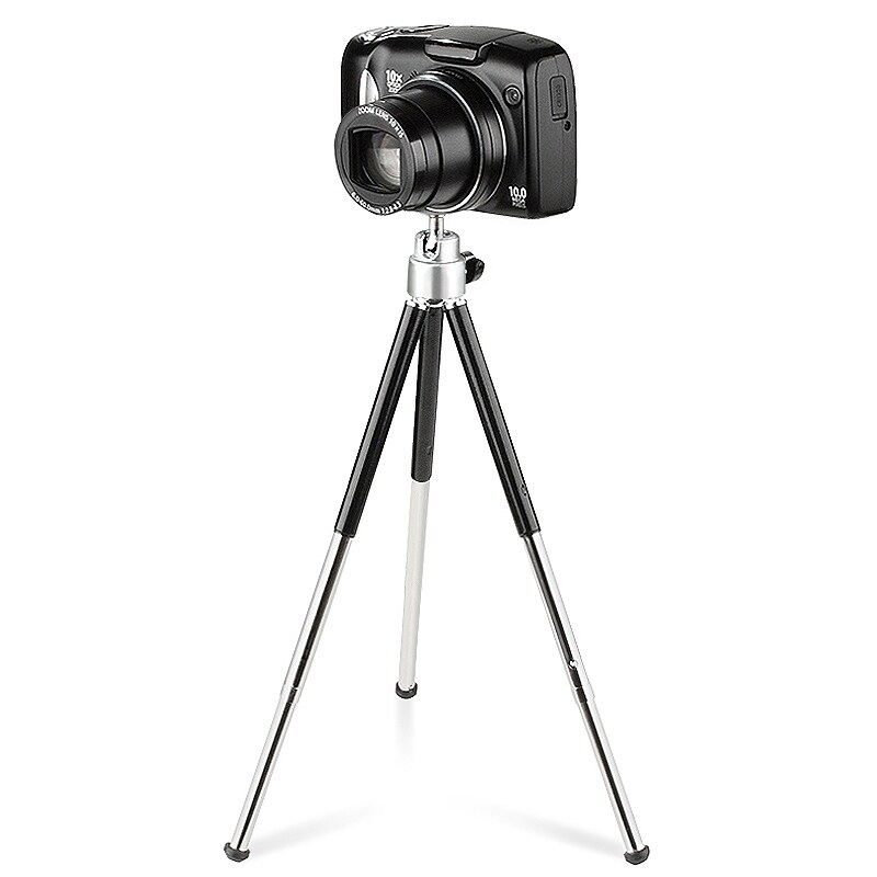 INSTEN Black Mini Retractable Tripod with Ball Head and Foldable Legs