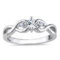 Miadora Sterling Silver 1/3ct TGW Gemstone and Diamond Accent Ring